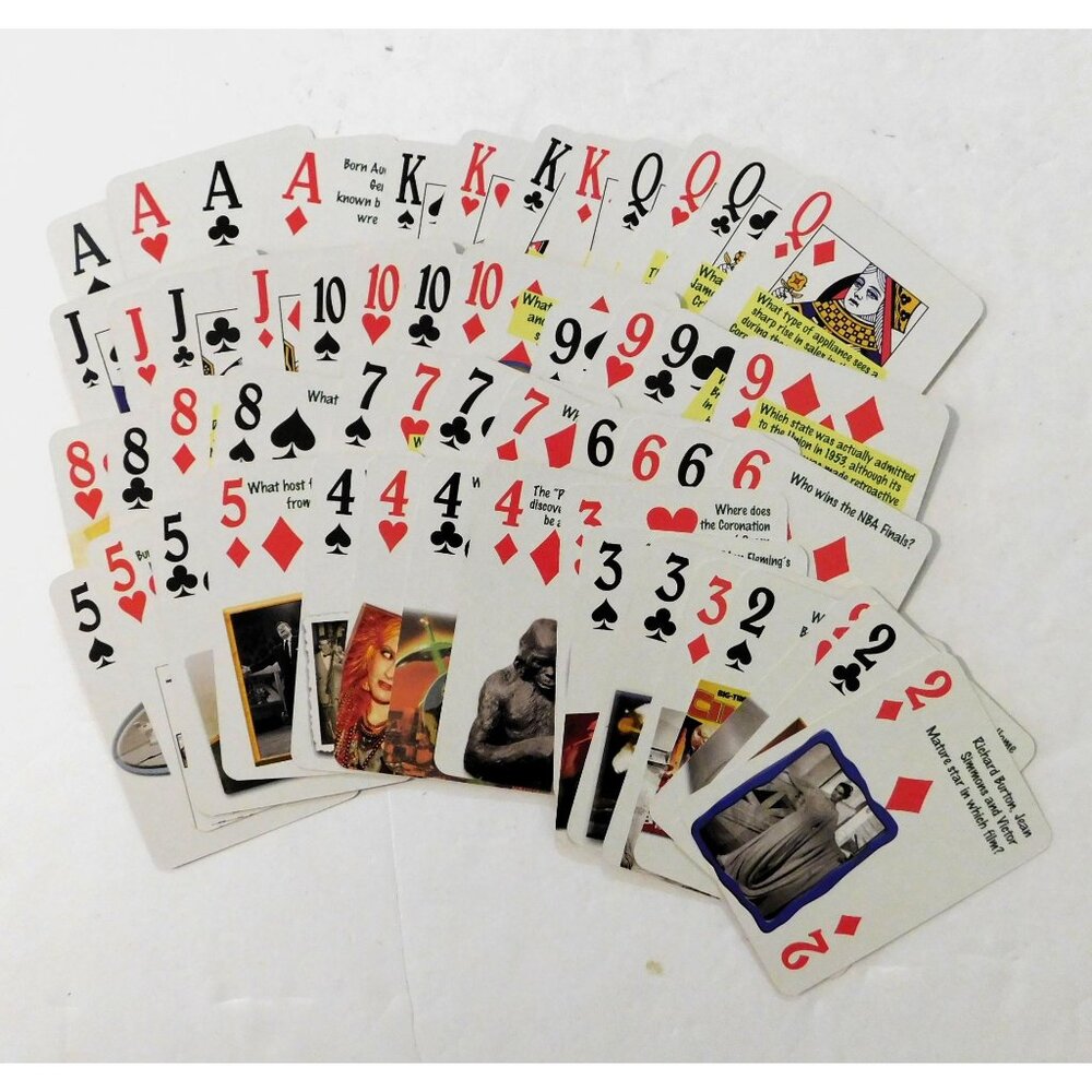 1953 Trivia Challenge Deck Playing Cards Flickback 54-Card Plastic Case - Picture 2 of 5
